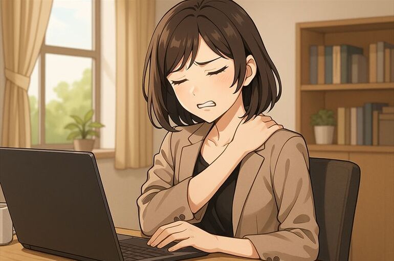 オフィスでの肩こり休憩_R